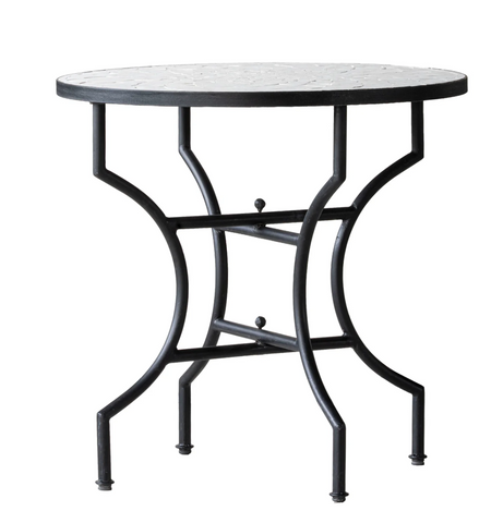 Moroccan Zellige Vanilla Tile 32" Bistro Table - Matthew Izzo Collection