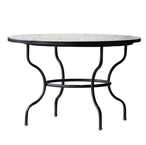 Moroccan Zellige Vanilla Tile 48" Dining Table - Matthew Izzo Collection