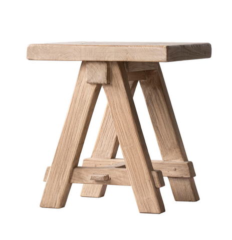 Reclaimed Elm Wood Taverna Side Table/Seat - Matthew Izzo Collection
