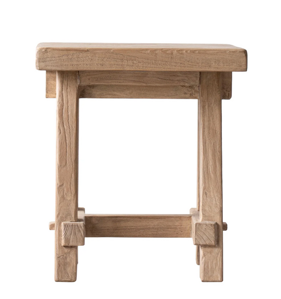 Reclaimed Elm Wood Taverna Side Table/Seat - Matthew Izzo Collection