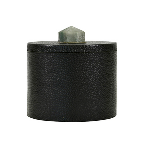 Marlene Round Faux Pebbled Leather Container
