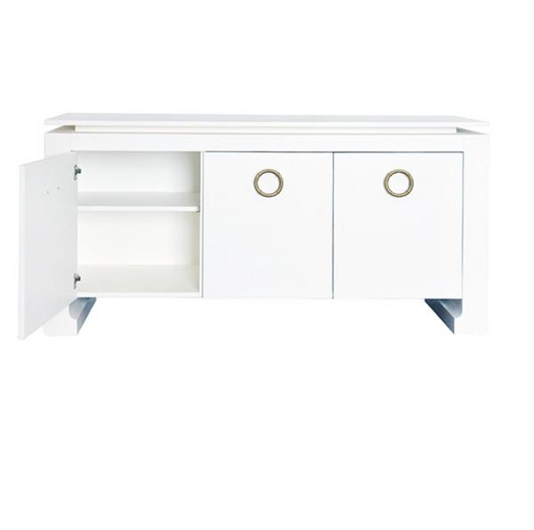 Tilley Matte White Lacquer Three Door Buffet