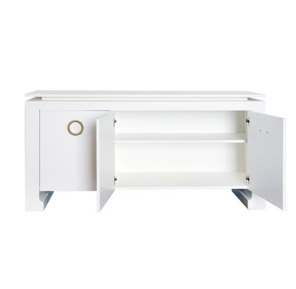 Tilley Matte White Lacquer Three Door Buffet