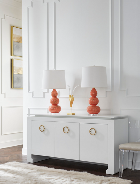 Tilley Matte White Lacquer Three Door Buffet
