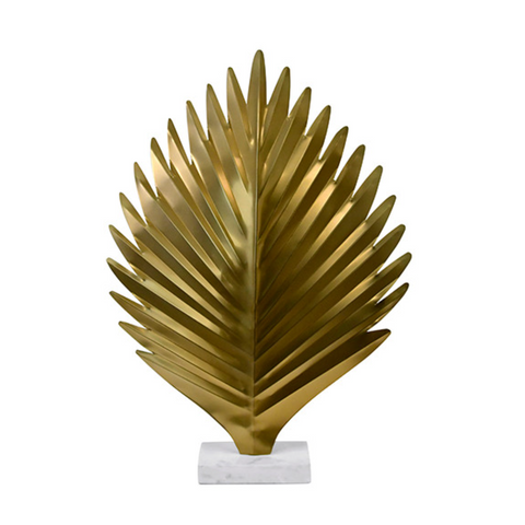 Sprig Antique Brass Leaf Sculpture