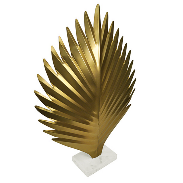 Sprig Antique Brass Leaf Sculpture