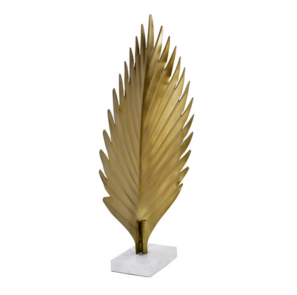 Sprig Antique Brass Leaf Sculpture