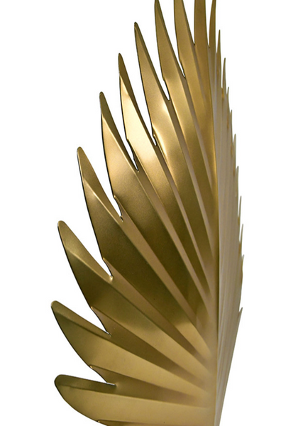 Sprig Antique Brass Leaf Sculpture