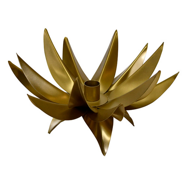 Sparky Antique Brass Palm Tree Taper Candle Holder
