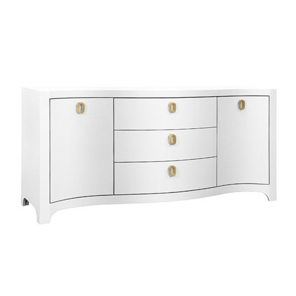 Paulina White Textured Linen Buffet