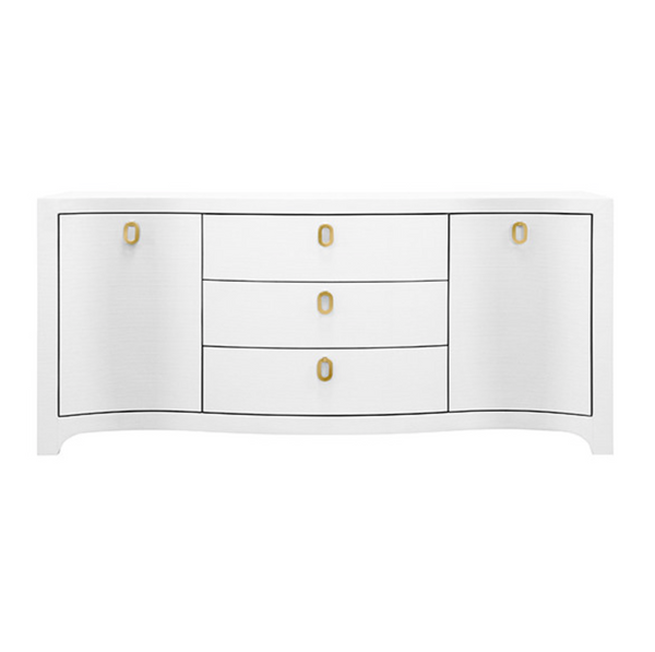 Paulina White Textured Linen Buffet