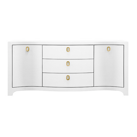 Paulina White Textured Linen Buffet