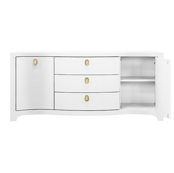 Paulina White Textured Linen Buffet