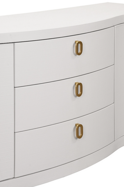Paulina White Textured Linen Buffet