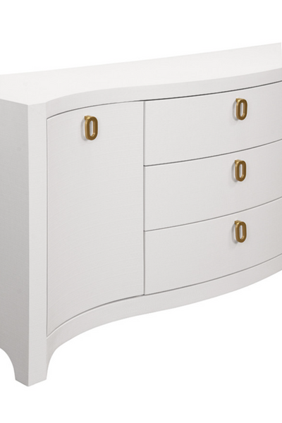 Paulina White Textured Linen Buffet