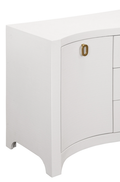 Paulina White Textured Linen Buffet
