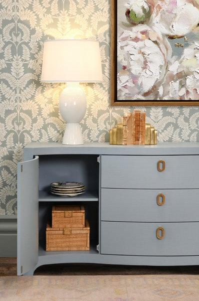 Paulina Light Blue Textured Linen Buffet