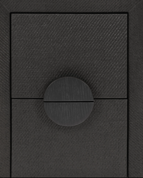 Parker Black Painted Grasscloth Side Table