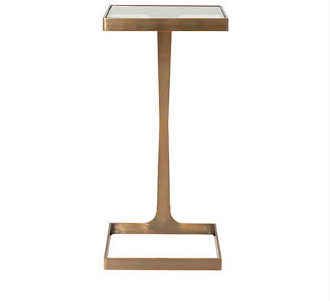 Maisel Antique Brass Mirror Top Cigar Table