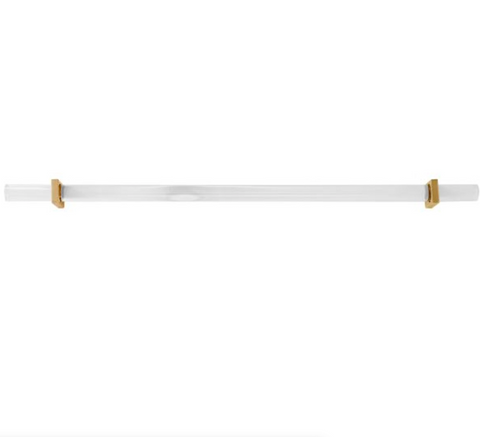 Garbo Acrylic Rod Cabinet Handle - Brass or Nickel