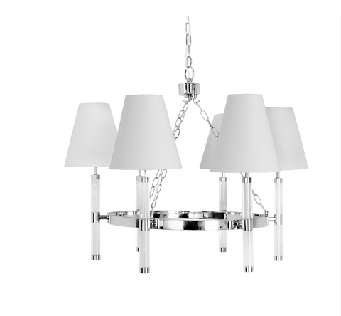 Winifred Chandelier - Rustic Brass or Nickel Finish