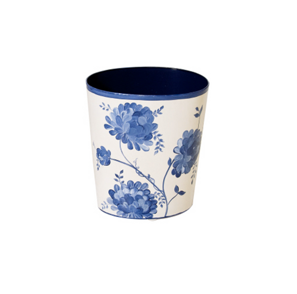 Wastebasket - June Handpainted Oval Metal