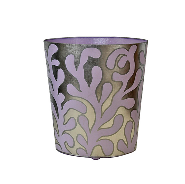 Wastebasket - Jane Handpainted Oval Metal - 3 Color Options