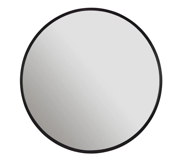 Pur 36" Round Industrial Thin Black Framed Wall Mirror - Matthew Izzo Collection