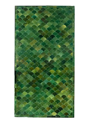 Moroccan Zellige Tile Coffee Table with Tamegroute Green Tiles - Matthew Izzo Collection