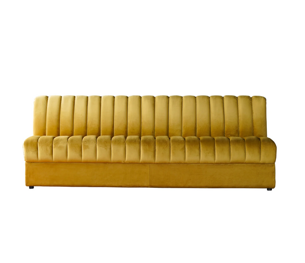 Conrad Ochre Straight Channeled Sofa: Two Size Options - Matthew Izzo Collection