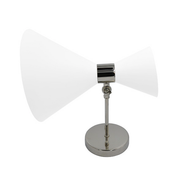 August Wall Sconce - White Metal & Nickel