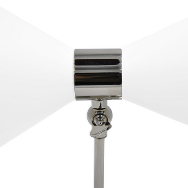 August Wall Sconce - White Metal & Nickel