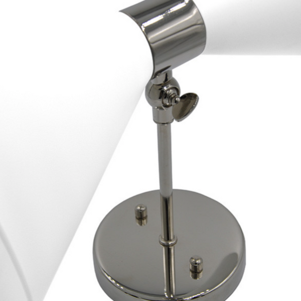 August Wall Sconce - White Metal & Nickel