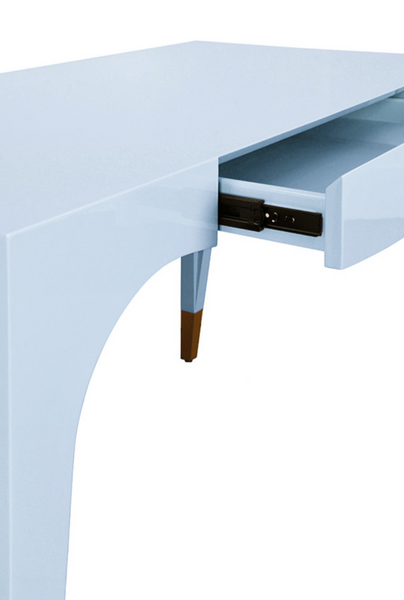 Mandi Glossy Light Blue One Drawer Desk