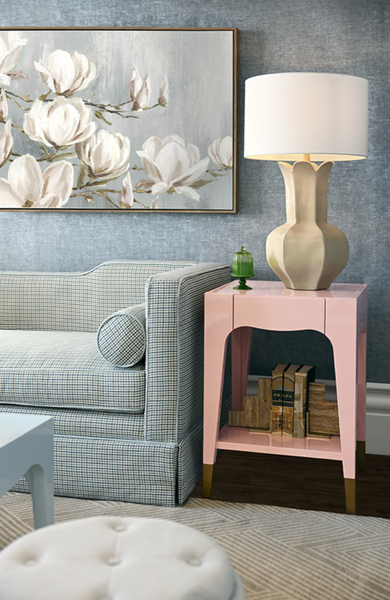 Patti Glossy Pink Lacquer One Drawer Side Table