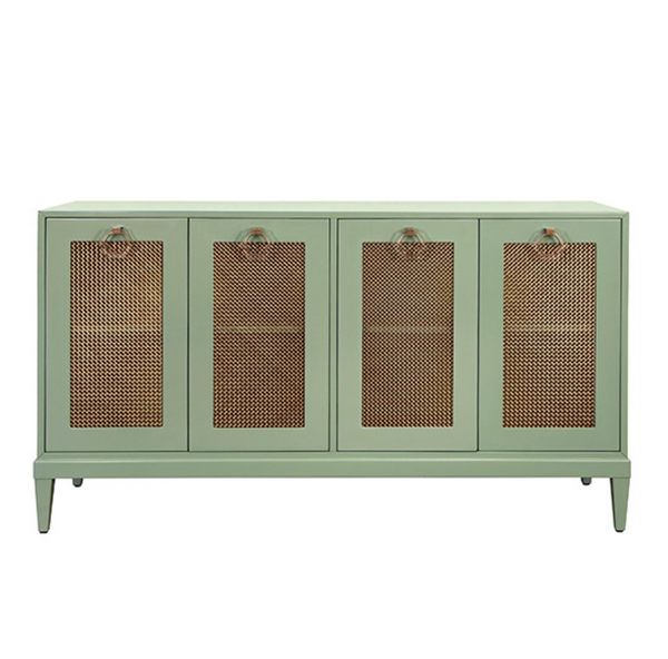 Marcella Glossy Green Lacquer Foor Dour Buffet