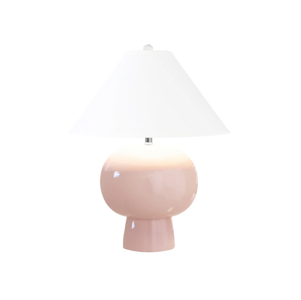 Annie Blush Ceramic Table Lamp w/Linen Coolie Shade
