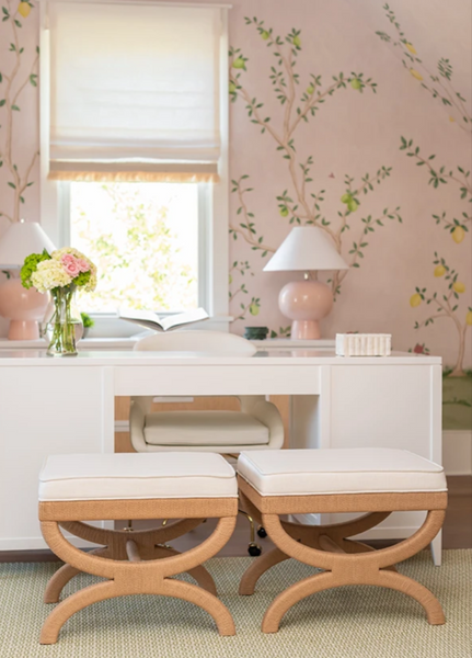 Annie Blush Ceramic Table Lamp w/Linen Coolie Shade