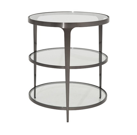 Worlds Away Vienna End Table Gunmetal - Matthew Izzo Home