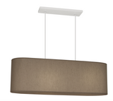 Robert Abbey Elena Pendant Painted White - Mushroom Dupioni Fabric Shade w/Diffuser - Matthew Izzo Home