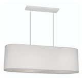 Robert Abbey Elena Pendant Painted White - Pearl Dupioni Fabric Shade w/Diffuser - Matthew Izzo Home