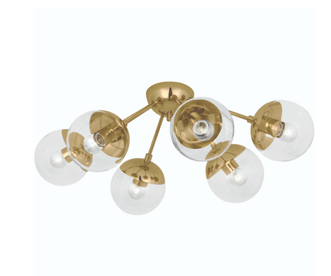 Robert Abbey Celeste Flushmount Modern Brass - Matthew Izzo Home