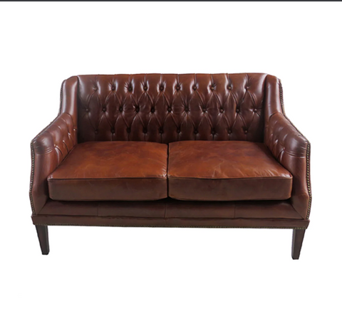 Chatsworth Chesterfield Leather Loveseat - Matthew Izzo Collection - Matthew Izzo Home