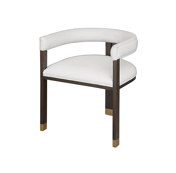 Jude Tri-Leg Oak & Linen Accent Chair - Espresso Oak or Cerused Oak