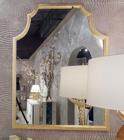 Lenwood Gold Leaf Pagoda Style Wall Mirror