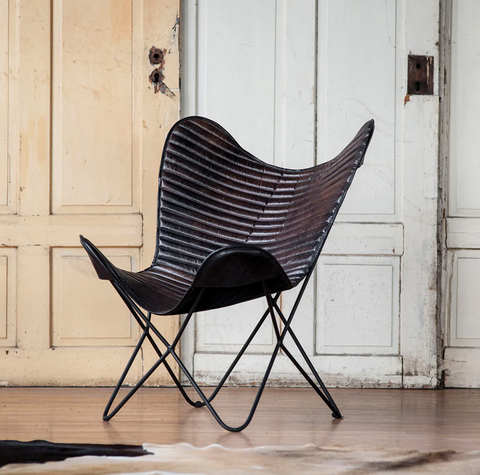 Soho Leather Butterfly Chair - Matthew Izzo Collection - Matthew Izzo Home