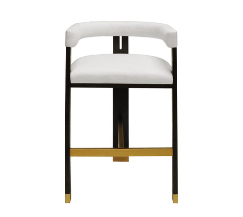 Worlds Away Connery Modern White Bar Stools - Matthew Izzo Home